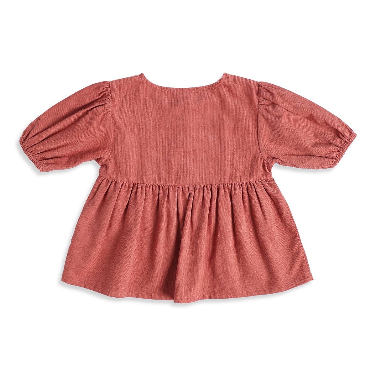 Baby Girls Rust Cotton Blend Solid Corduroy Top  Regular Fit Casual Wear