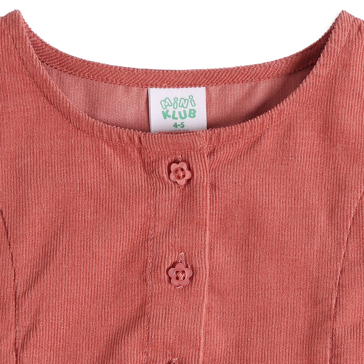 Baby Girls Rust Cotton Blend Solid Corduroy Top  Regular Fit Casual Wear