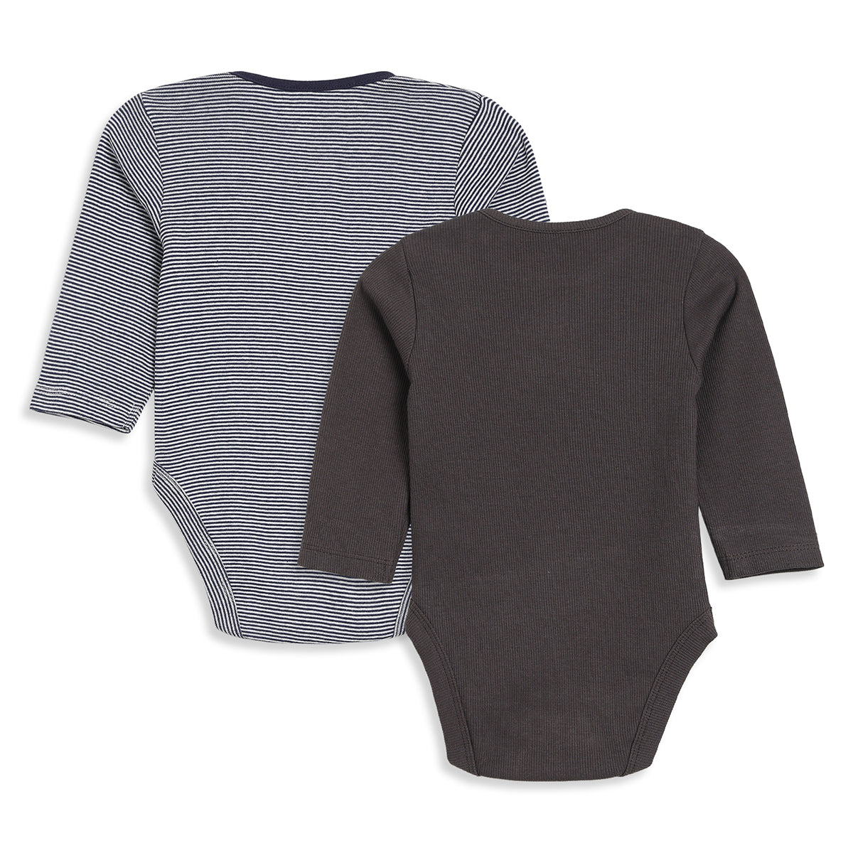 Baby Boys Navy and Charcoal Bodysuits Pack of 2 Everyday Wear