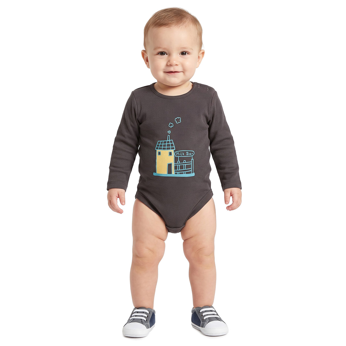 Baby Boys Navy and Charcoal Bodysuits Pack of 2 Everyday Wear