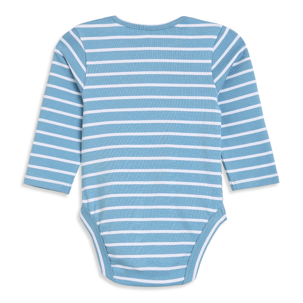 Baby Boys Blue and White Striped Bodysuit Regular Fit Everyday Wear