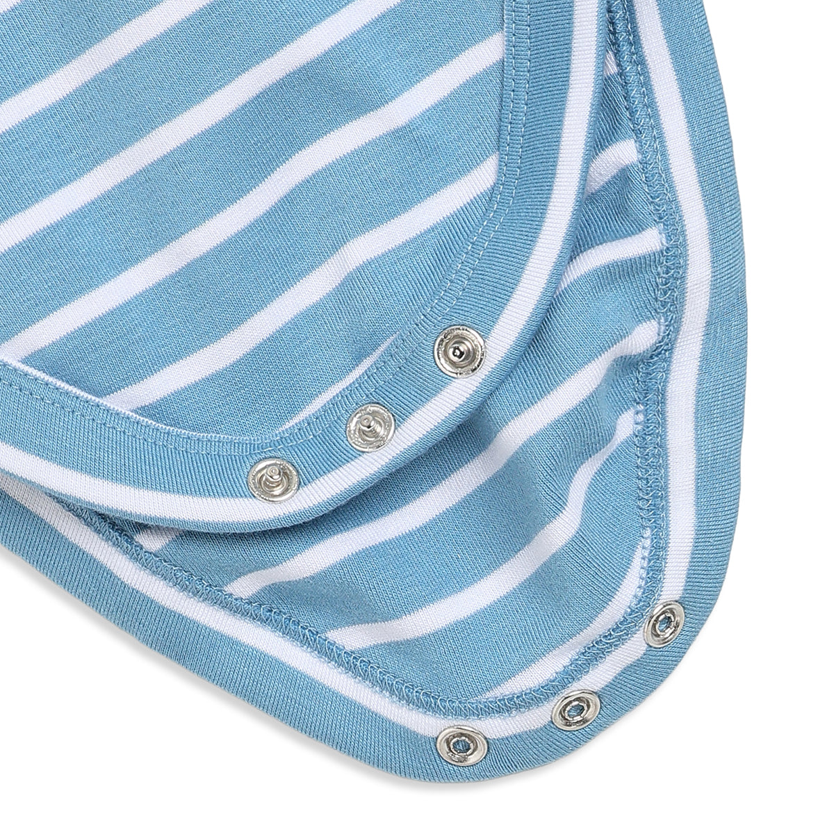 Baby Boys Blue and White Striped Bodysuit Regular Fit Everyday Wear