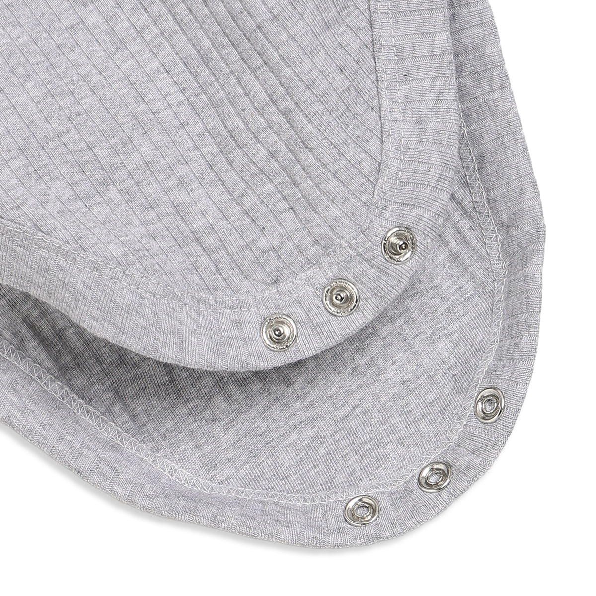 Baby Boys Grey Penguin Print Ribbed Bodysuit for Everyday Wear