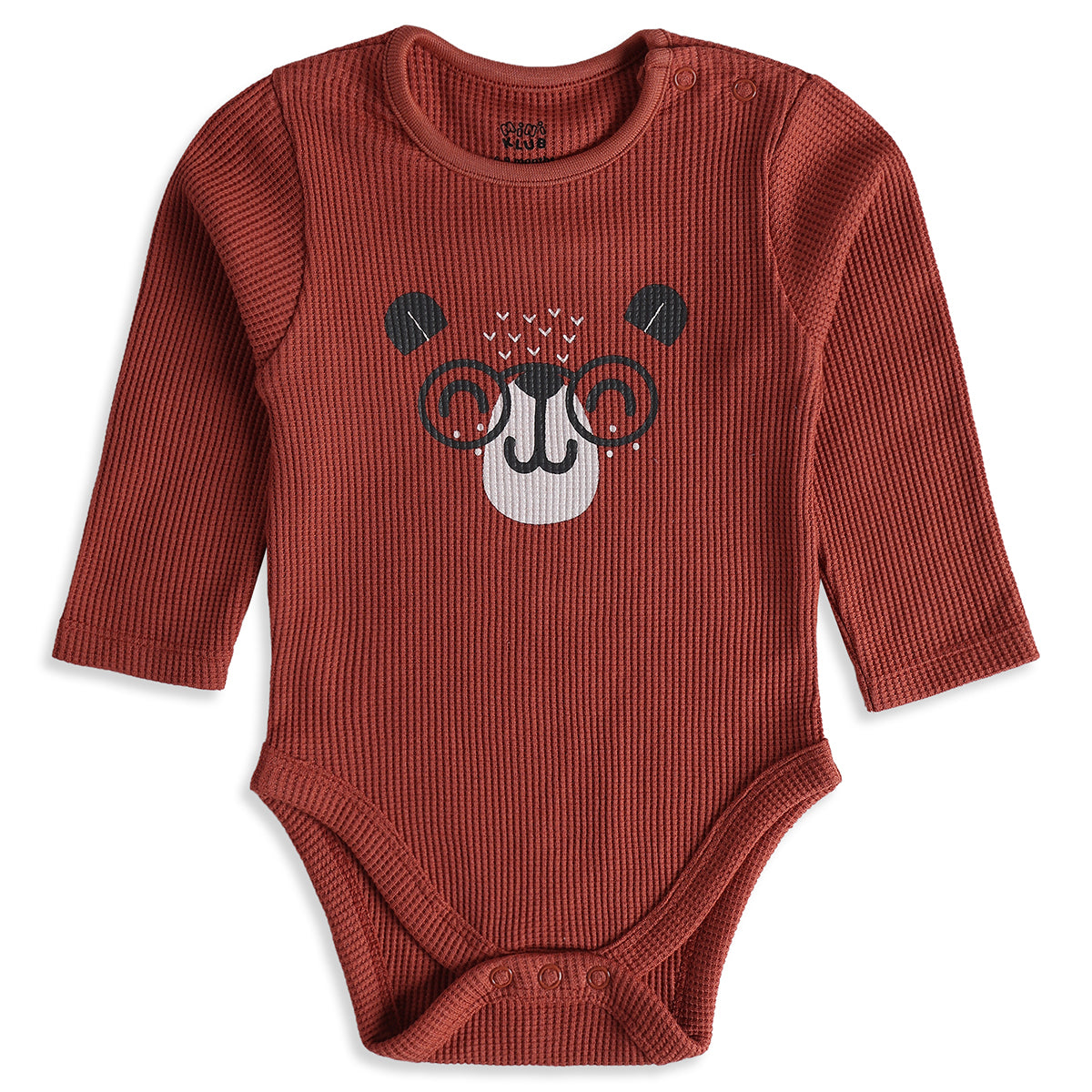 Baby Boys Rust and Cream Knit Bodysuits Pack of 2 Regular Fit Casual Wear