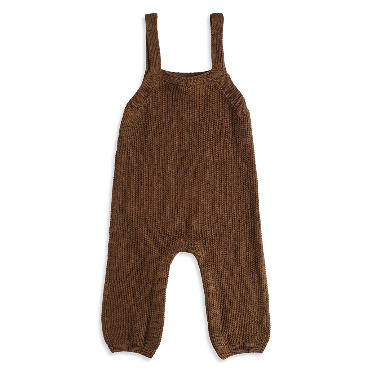 Baby Boys Brown Knit Dungaree with Cream Full Sleeve T-Shirt Casual Winter Outfit Set