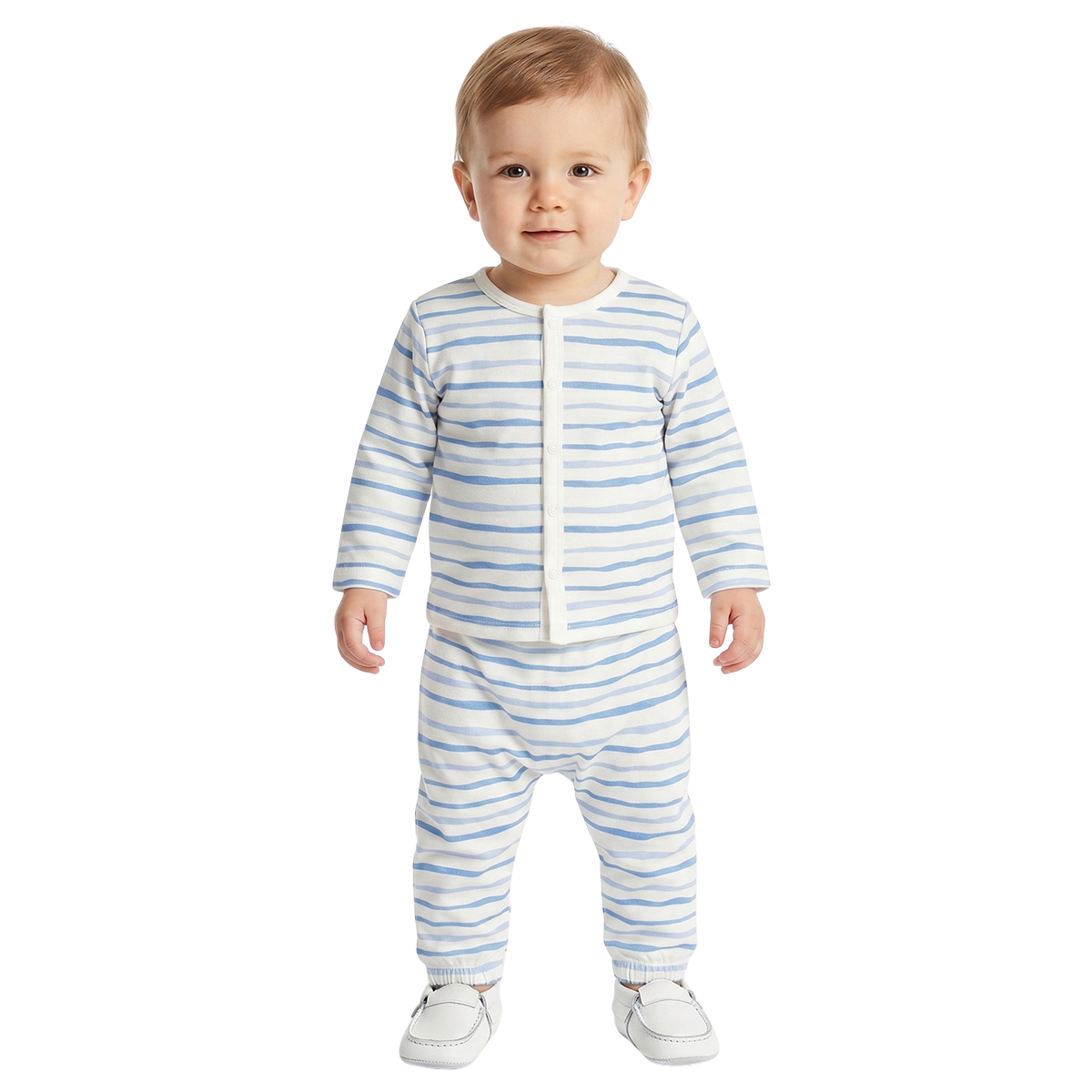 Baby Boys Blue and White Front Open Vest Pack of 2 Everyday Essentials