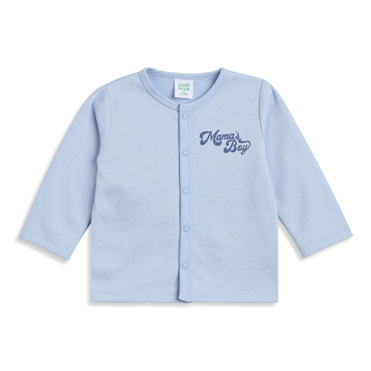 Baby Boys Blue and White Cotton Front Open Full Sleeve Vest Pack of 2 Everyday Essentials