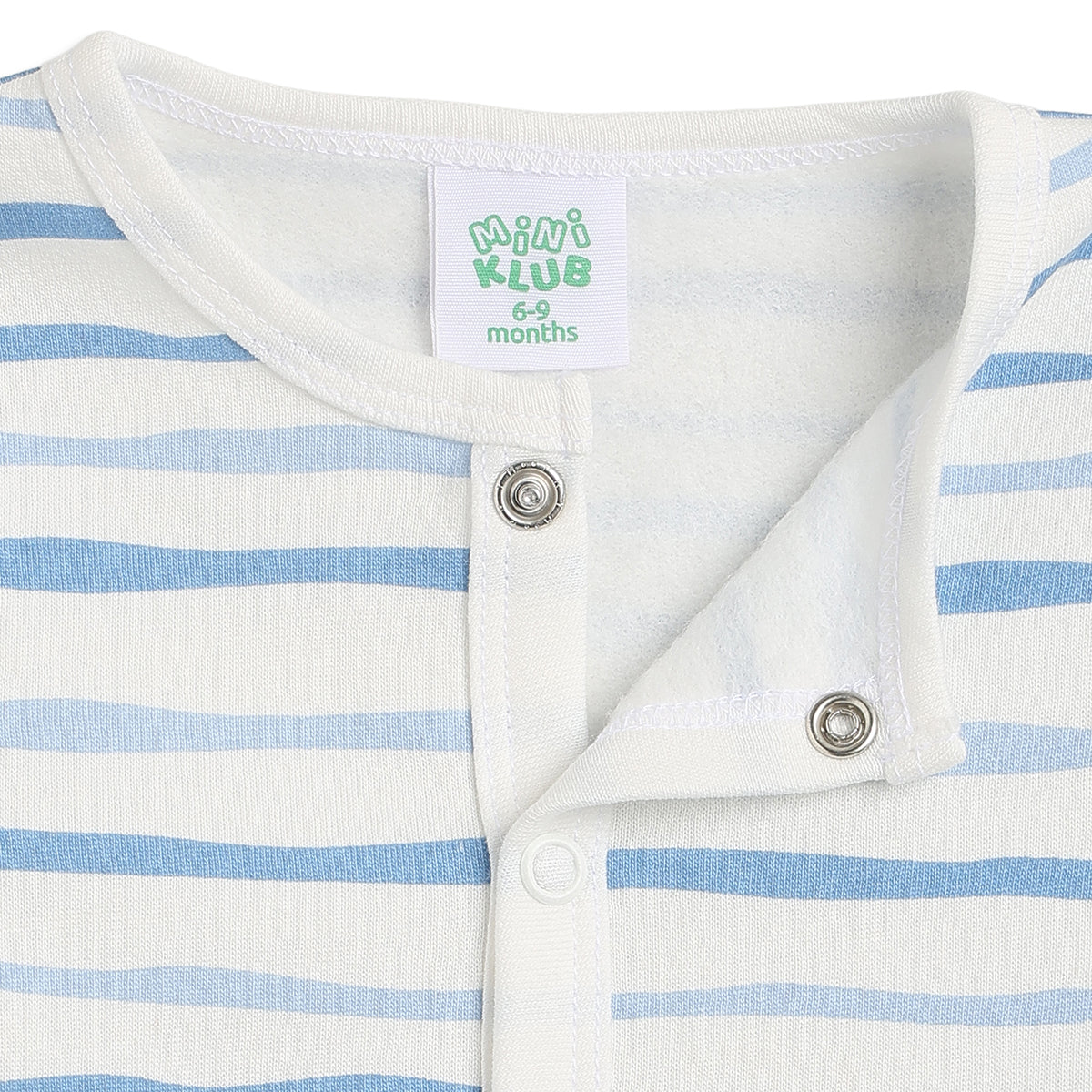 Baby Boys Blue and White Cotton Front Open Full Sleeve Vest Pack of 2 Everyday Essentials