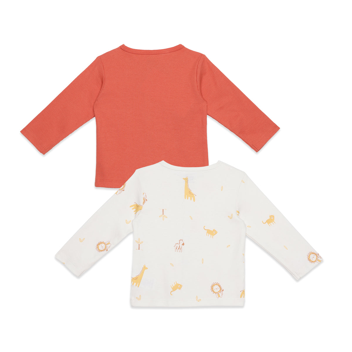Baby Boys Orange and Off-White Cotton Front Open Vests Pack of 2 Regular Fit Casual Wear