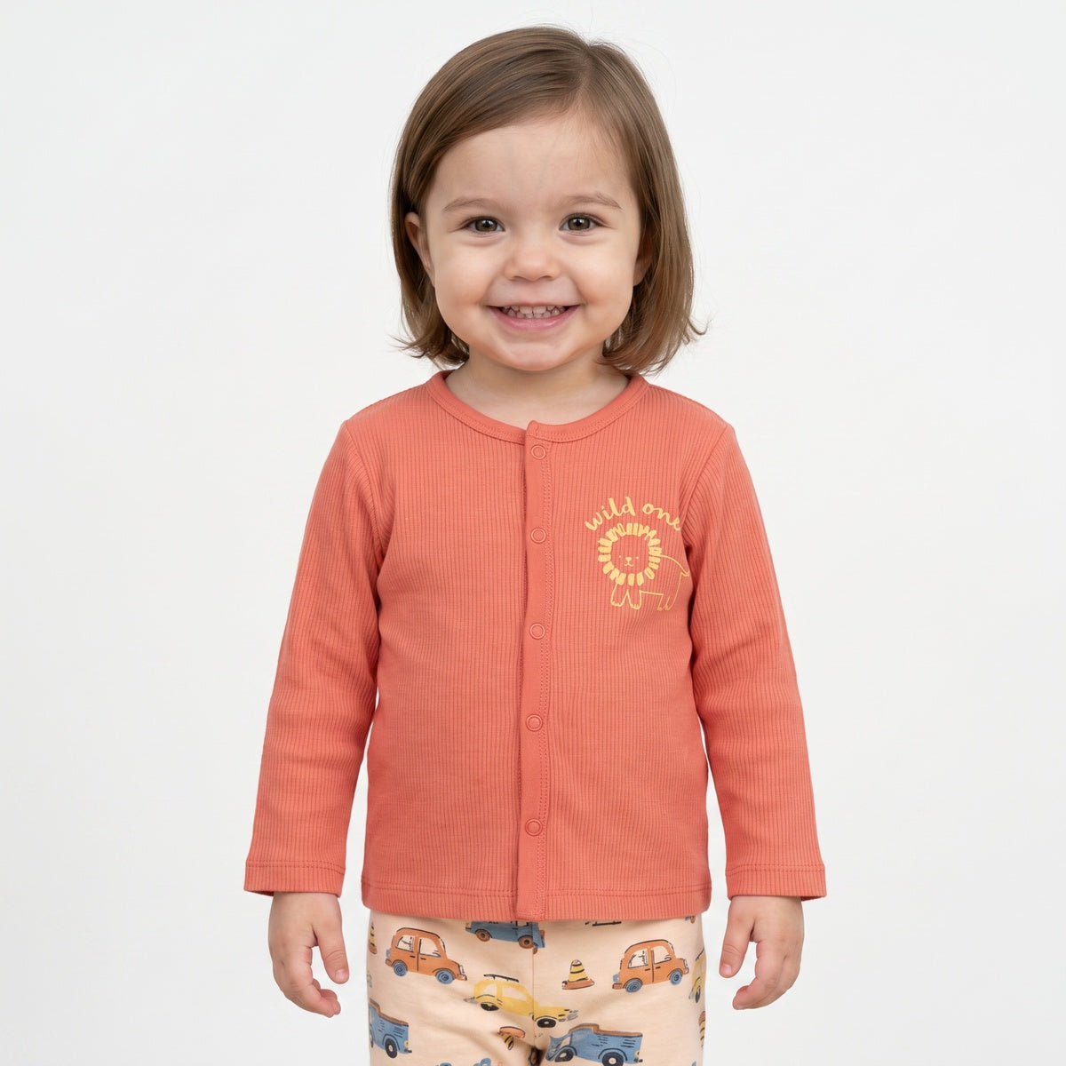 Baby Boys Orange and Off-White Cotton Front Open Vests Pack of 2 Regular Fit Casual Wear