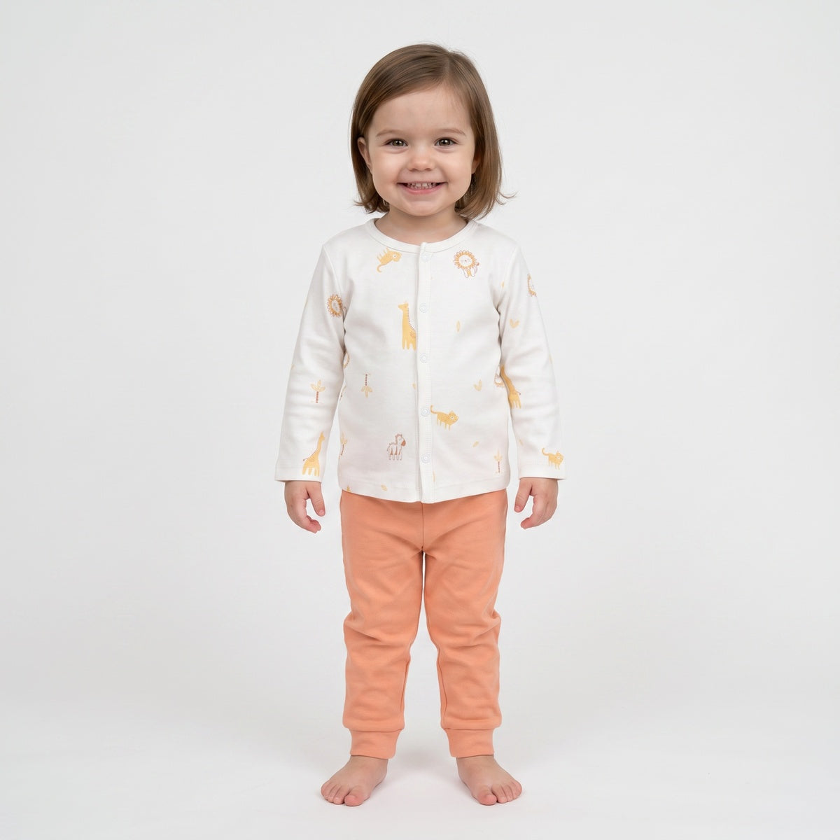 Baby Boys Orange and Off-White Cotton Front Open Vests Pack of 2 Regular Fit Casual Wear
