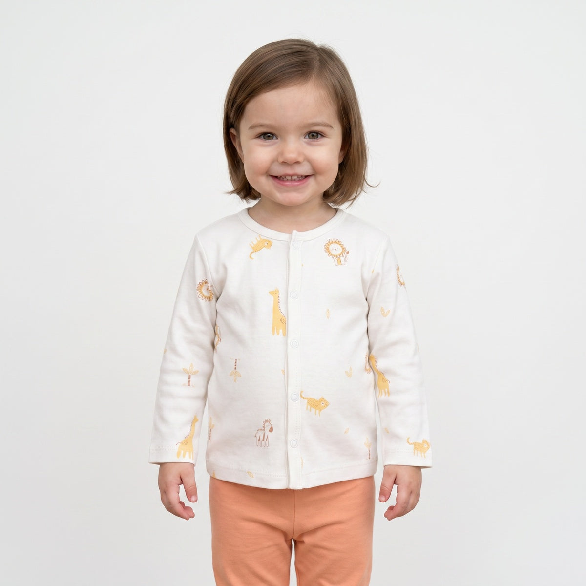 Baby Boys Orange and Off-White Cotton Front Open Vests Pack of 2 Regular Fit Casual Wear