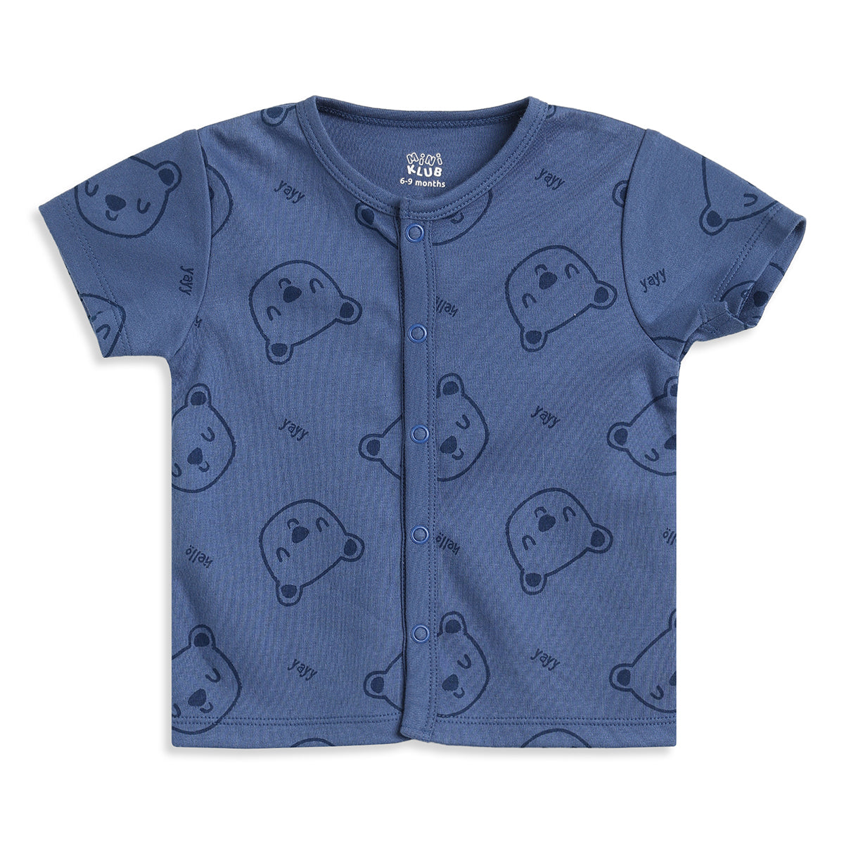 Baby Boys Blue Cotton Front Open Half Sleeve Vest Pack of 2 Everyday Essentials