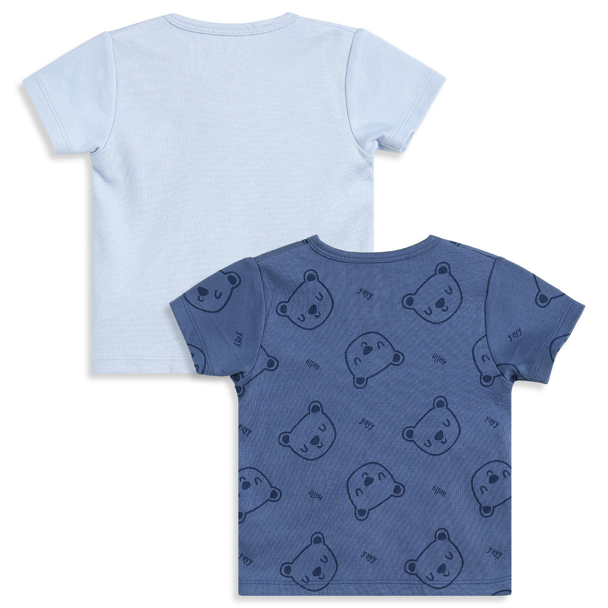 Baby Boys Blue Cotton Front Open Half Sleeve Vest Pack of 2 Everyday Essentials