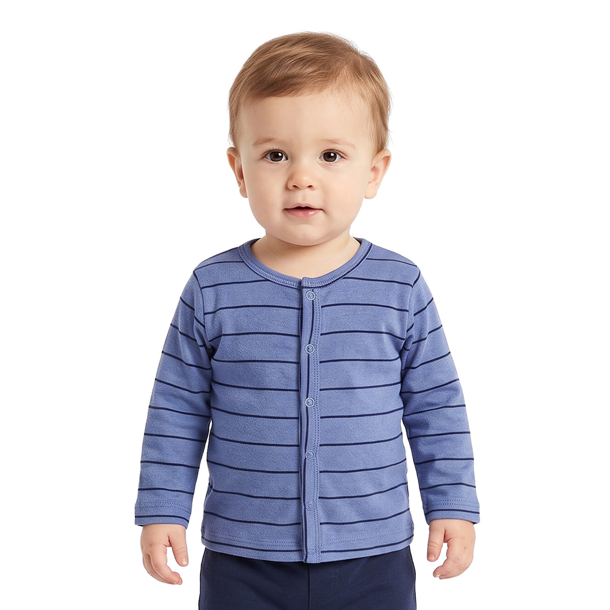 Baby Boys Blue Grey Cotton Front Open Vests Pack of 2 Casual Wear