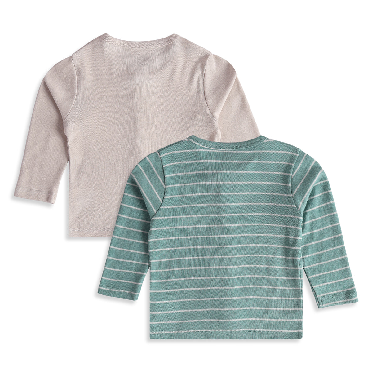 Baby Boys Beige Green Cotton Front Open Vests Pack of 2 Casual Wear