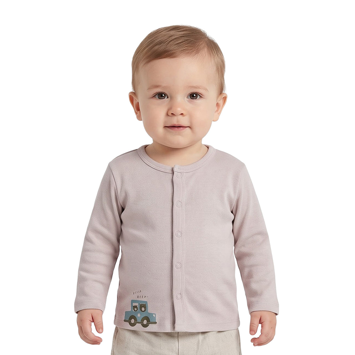 Baby Boys Beige Green Cotton Front Open Vests Pack of 2 Casual Wear