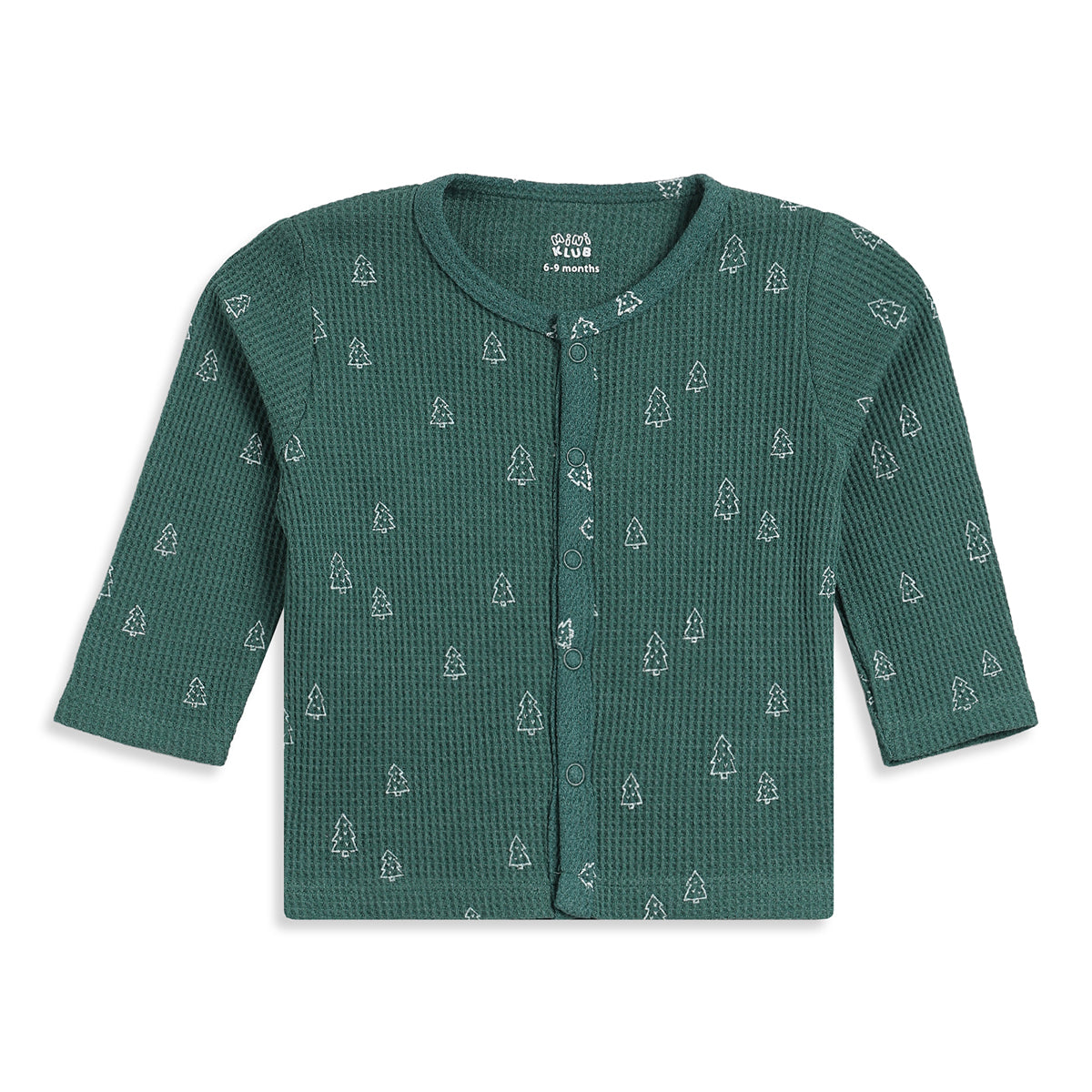 Baby Boys Green Cotton Printed Front Open Vests Pack of 2