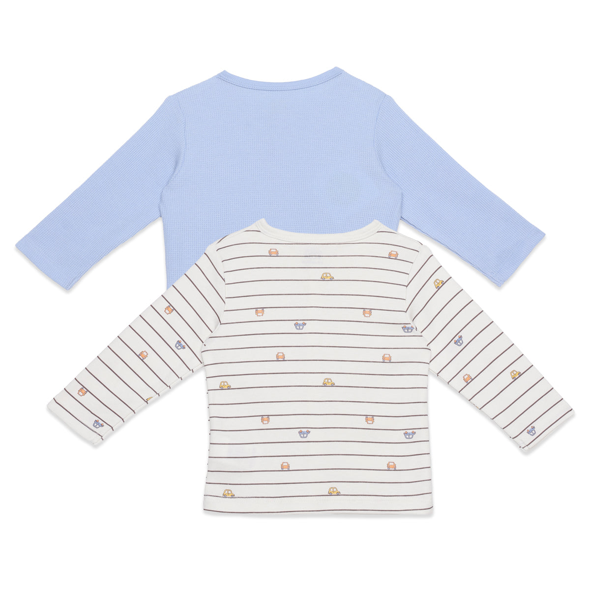 Baby Boys Blue and White Cotton Front Open Vests Pack of 2 Regular Fit Casual Wear