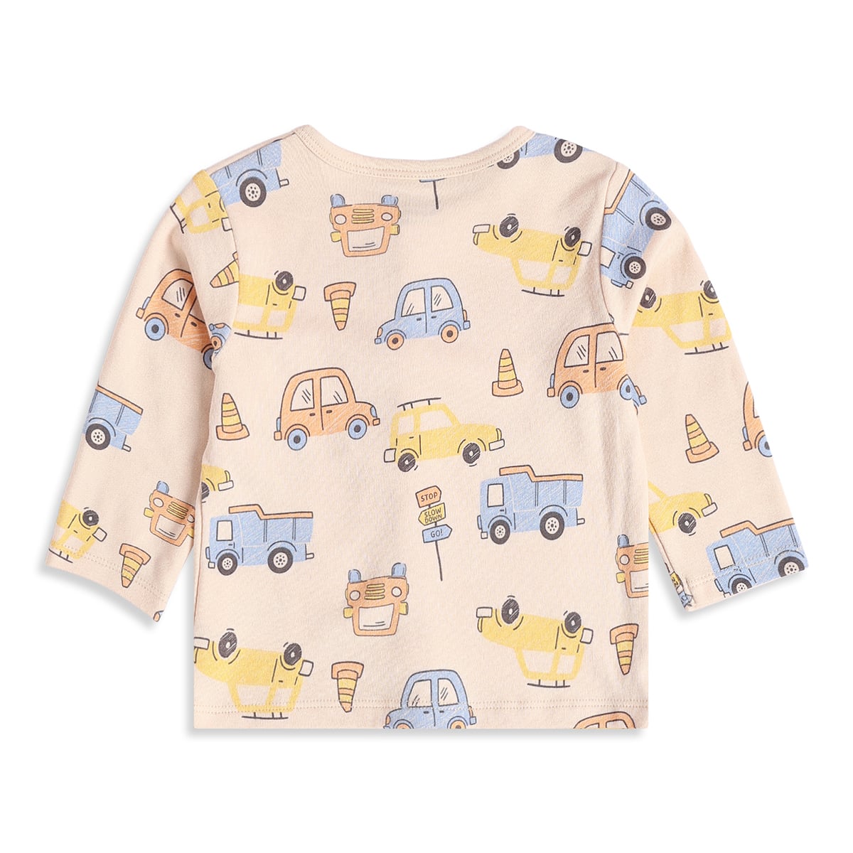 Baby Boys Peach And Beige Cotton Blend Vehicle Printed Front Open Vest Pack of 2 Regular Fit Casual Wear