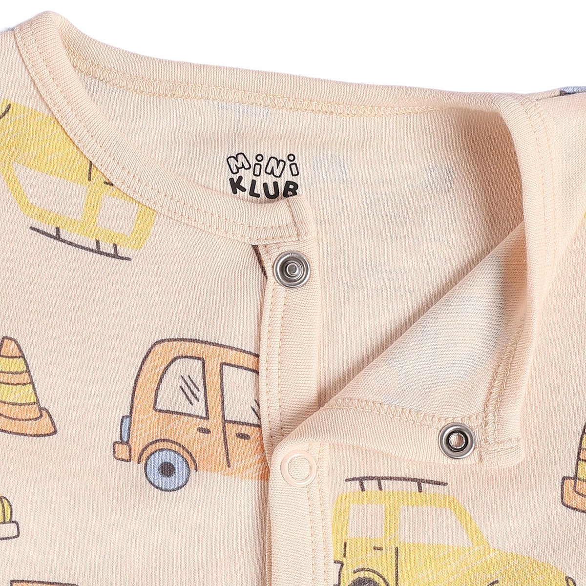 Baby Boys Peach And Beige Cotton Blend Vehicle Printed Front Open Vest Pack of 2 Regular Fit Casual Wear