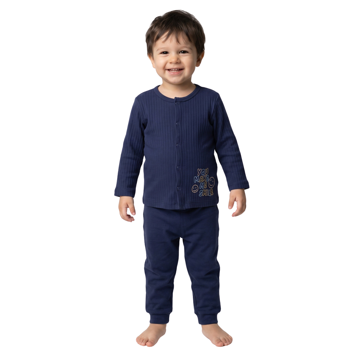 Baby Boys Navy Blue and White Cotton Front Open Vests Pack of 2