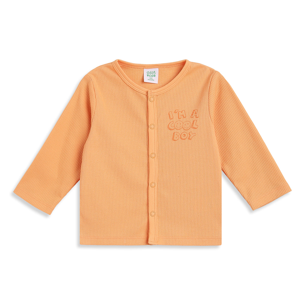 Baby Boys Peach and White Cotton Front Open Full Sleeve Vest Pack of 2 Everyday Essentials