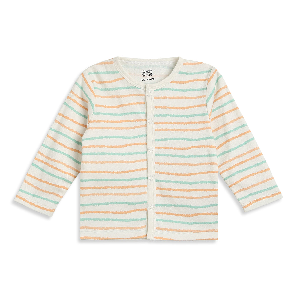 Baby Boys Peach and White Cotton Front Open Full Sleeve Vest Pack of 2 Everyday Essentials