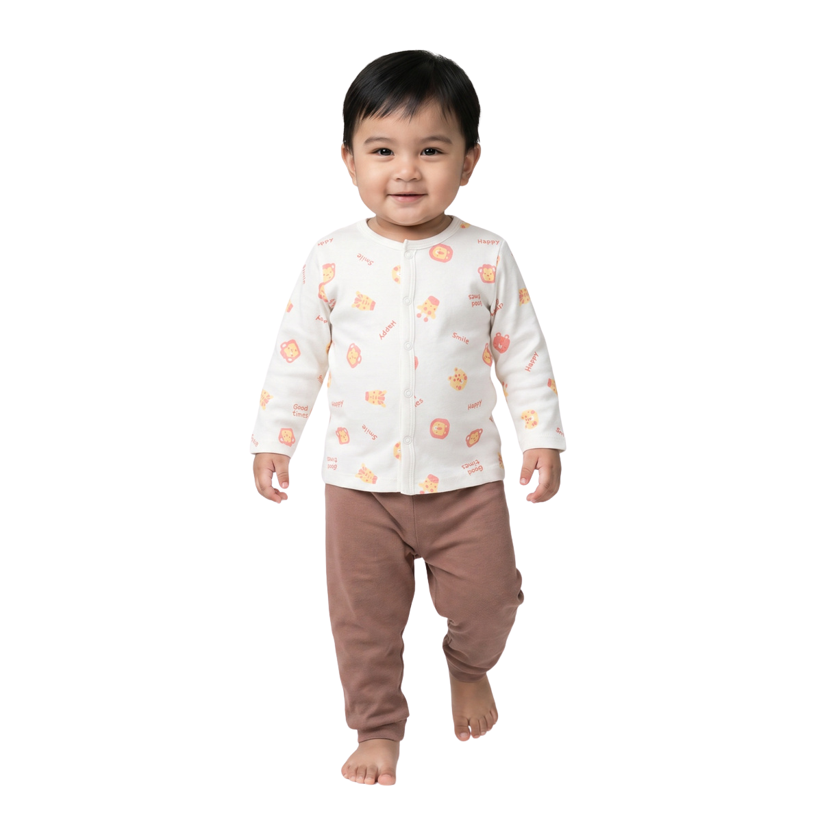 Baby Boys Brown and Cream Cotton Front Open Vests Pack of 2 Regular