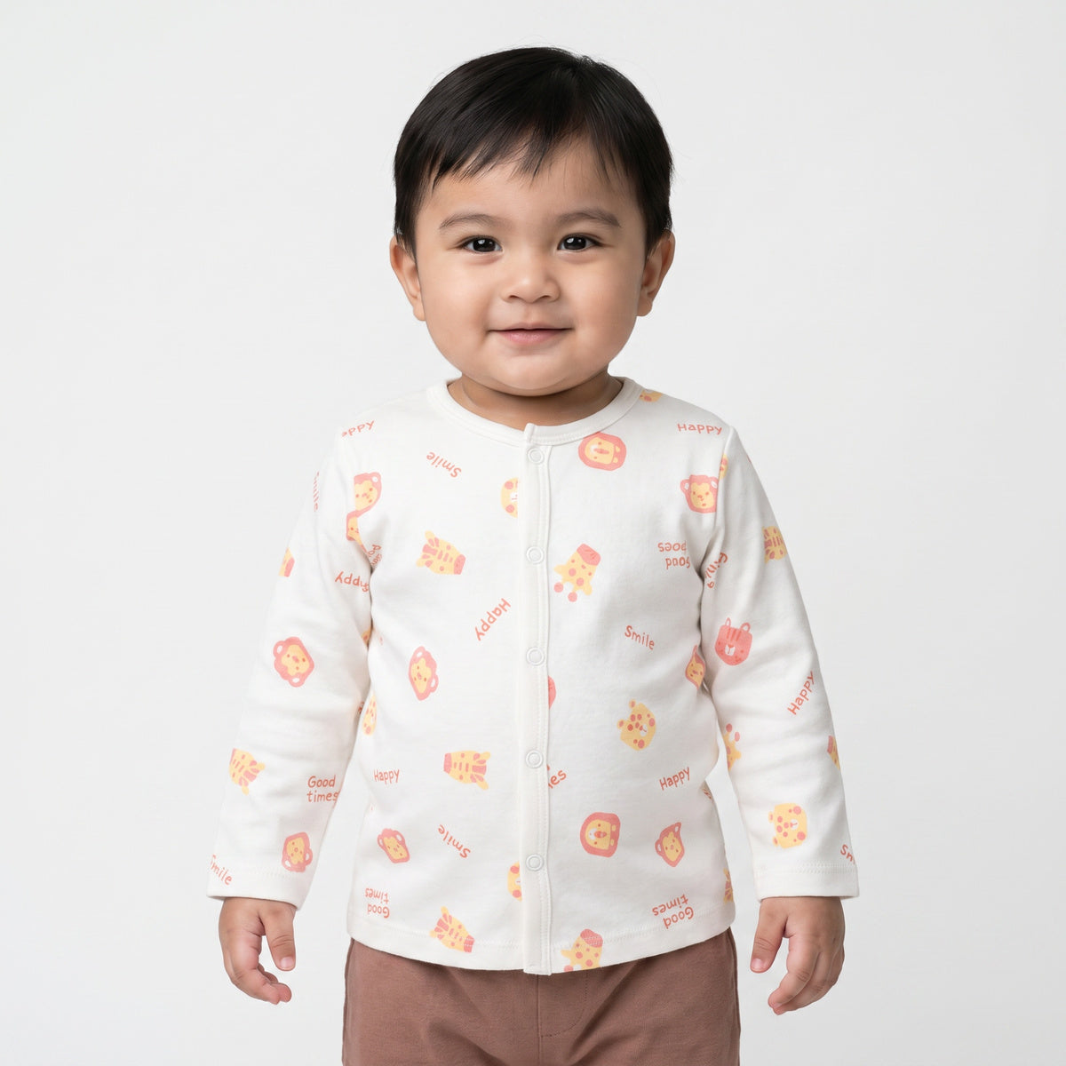 Baby Boys Brown and Cream Cotton Front Open Vests Pack of 2 Regular Fit Casual Wear