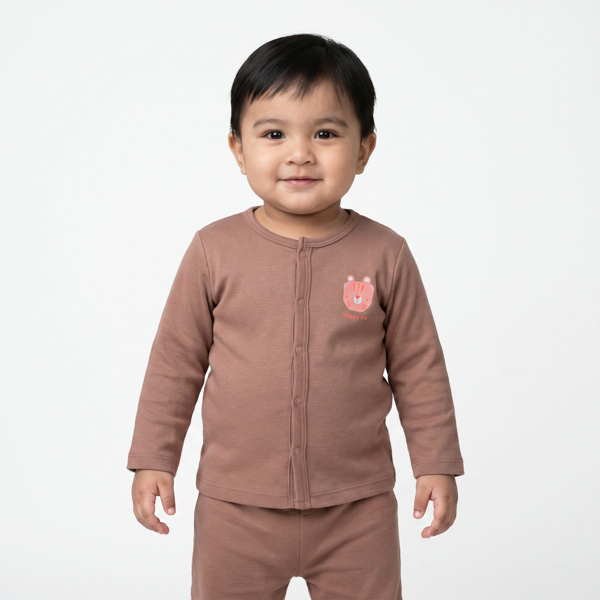 Baby Boys Brown and Cream Cotton Front Open Vests Pack of 2 Regular Fit Casual Wear