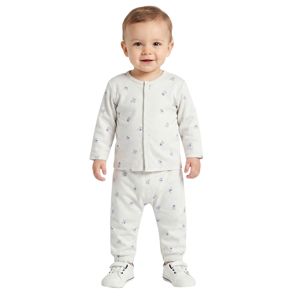 Boys Sky Blue and White Front Open Vest Pack of 2 Everyday Essentials