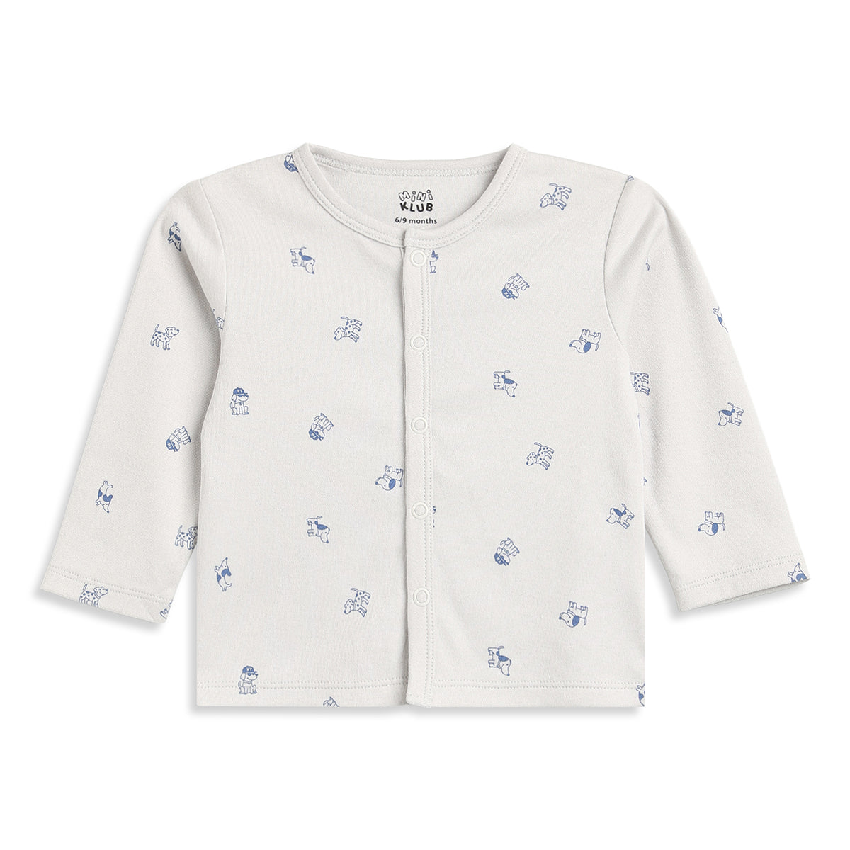 Baby Boys Sky Blue and White Cotton Front Open Full Sleeve Vest Pack of 2 Everyday Essentials