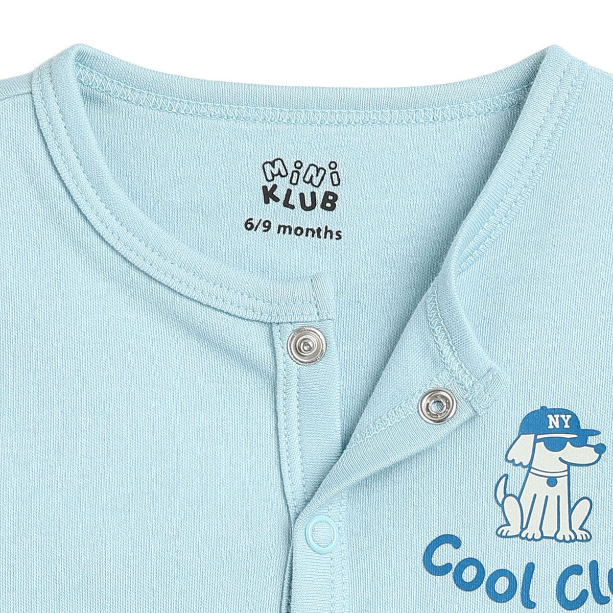 Baby Boys Sky Blue and White Cotton Front Open Full Sleeve Vest Pack of 2 Everyday Essentials