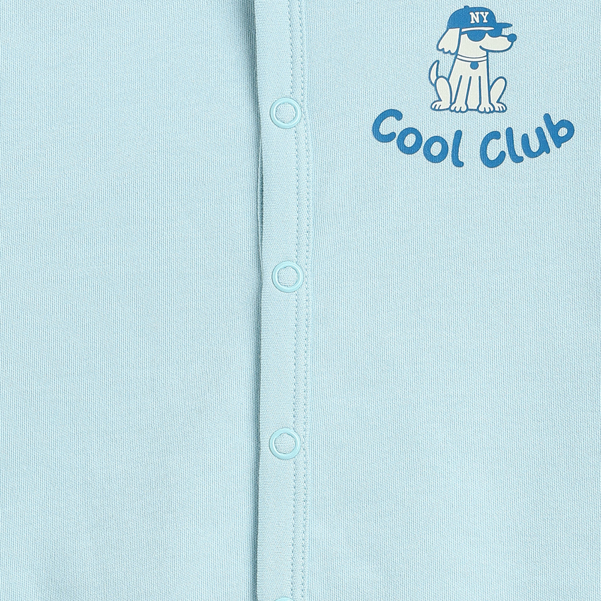 Baby Boys Sky Blue and White Cotton Front Open Full Sleeve Vest Pack of 2 Everyday Essentials