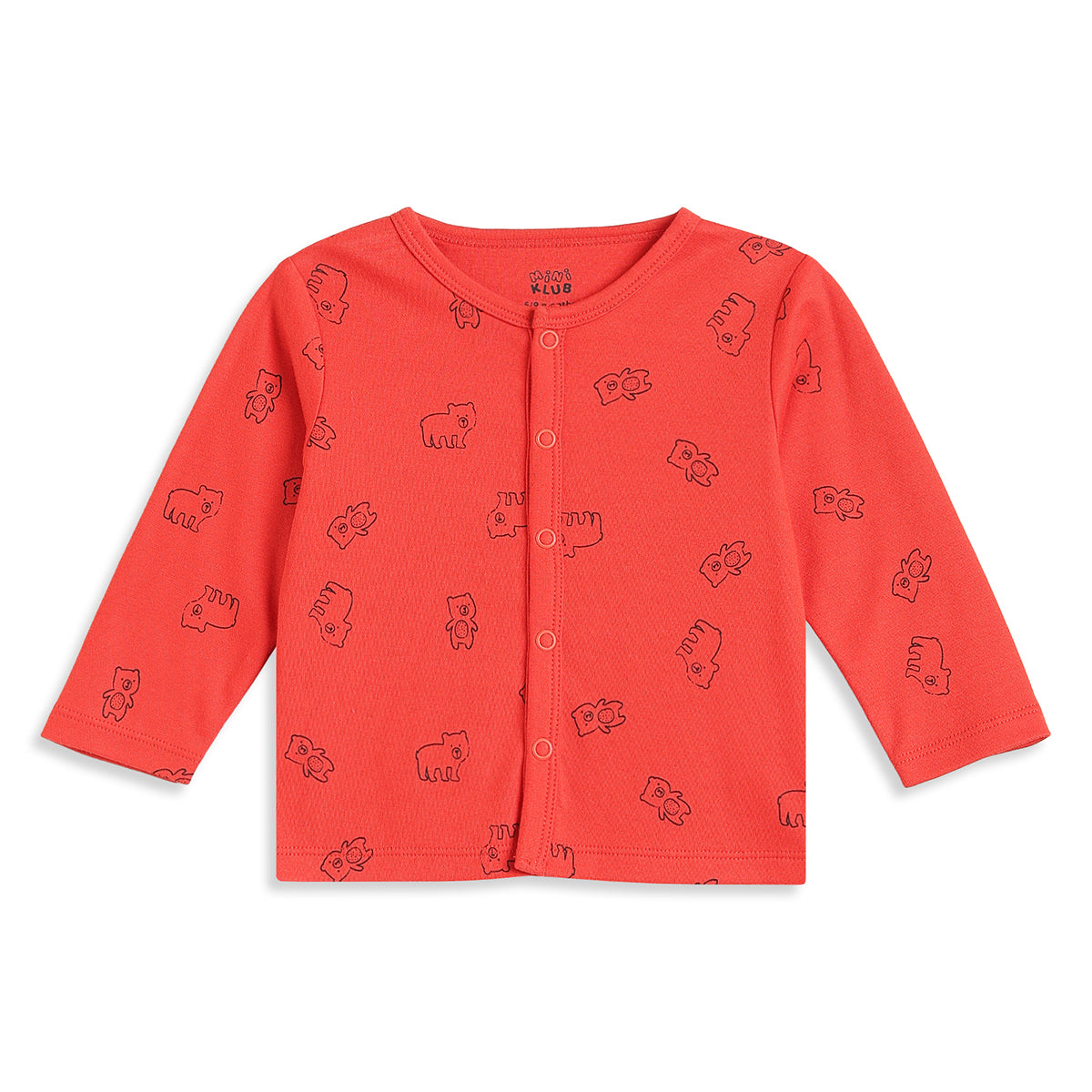 Baby Boys Red and Cream Cotton Front Open Full Sleeve Vest Pack of 2 Everyday Essentials