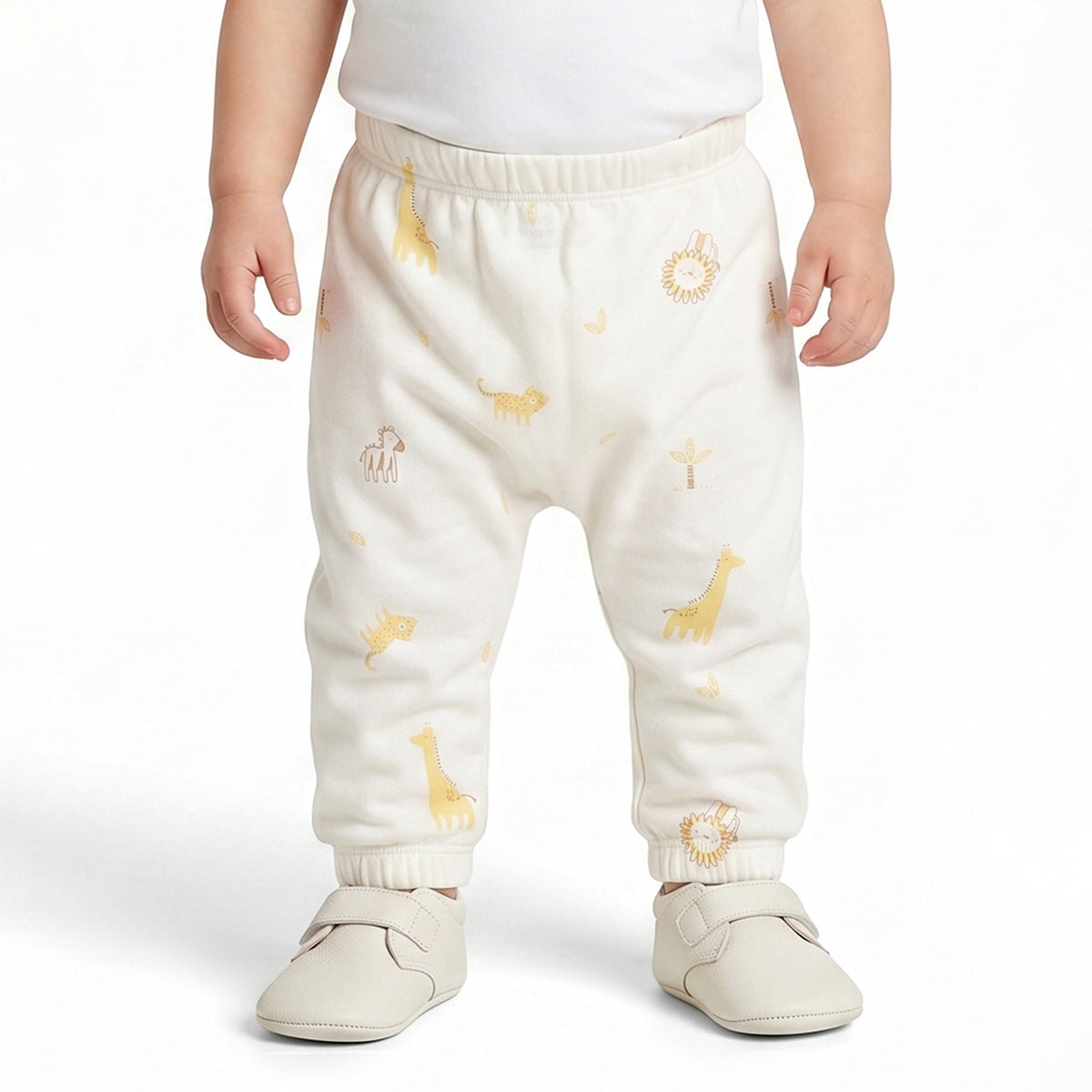 Baby Boys Peach and White Cotton Knit Bottom Pack of 2 Regular Fit Everyday Wear
