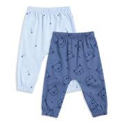 Baby Boys Sky Blue and Blue Cotton Knit Bottom Pack of 2 Regular Fit Everyday Wear