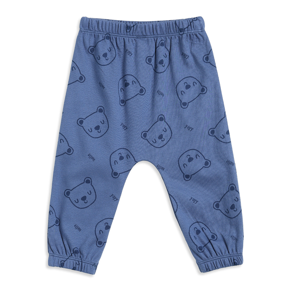 Baby Boys Sky Blue and Blue Cotton Knit Bottom Pack of 2 Regular Fit Everyday Wear