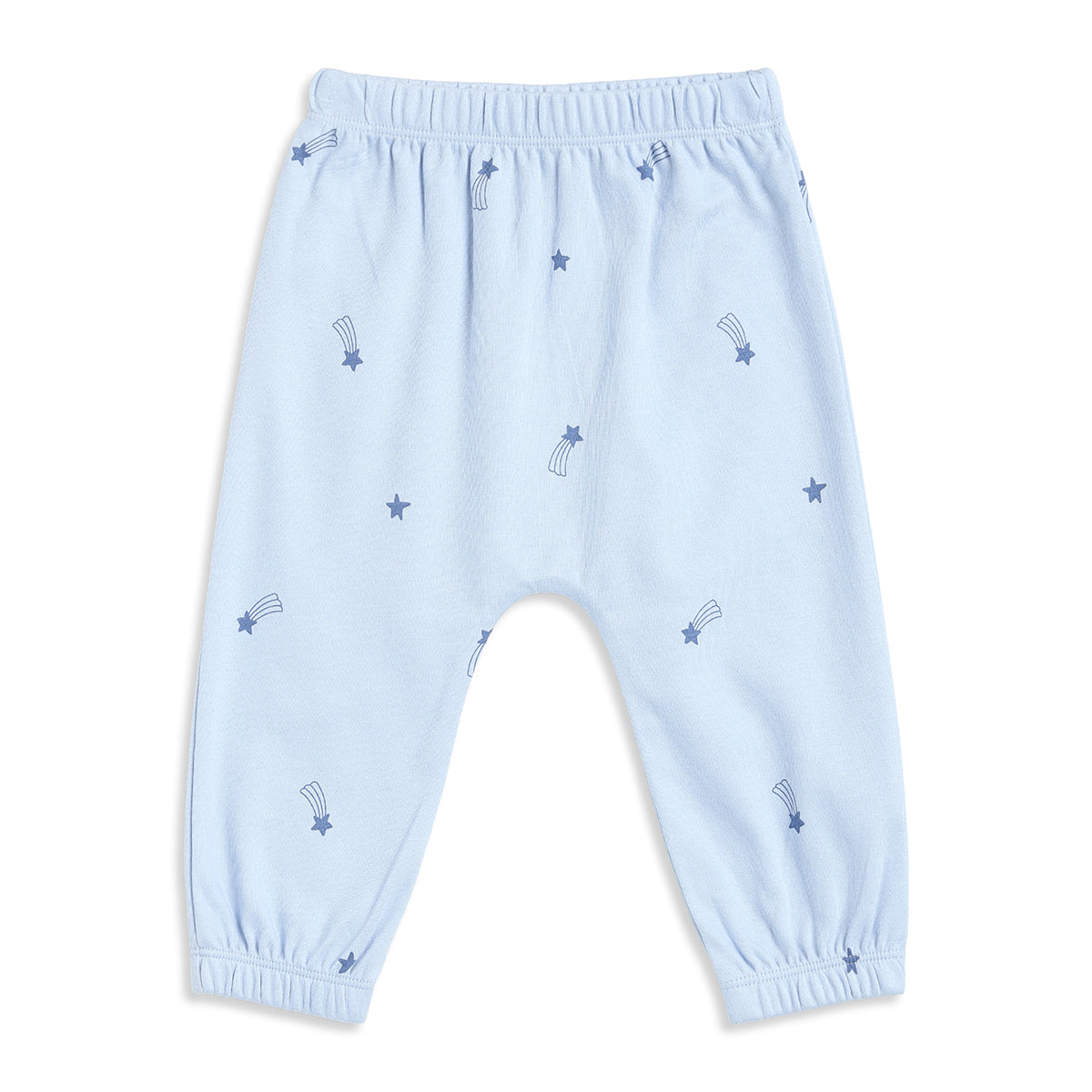Baby Boys Sky Blue and Blue Cotton Knit Bottom Pack of 2 Regular Fit Everyday Wear