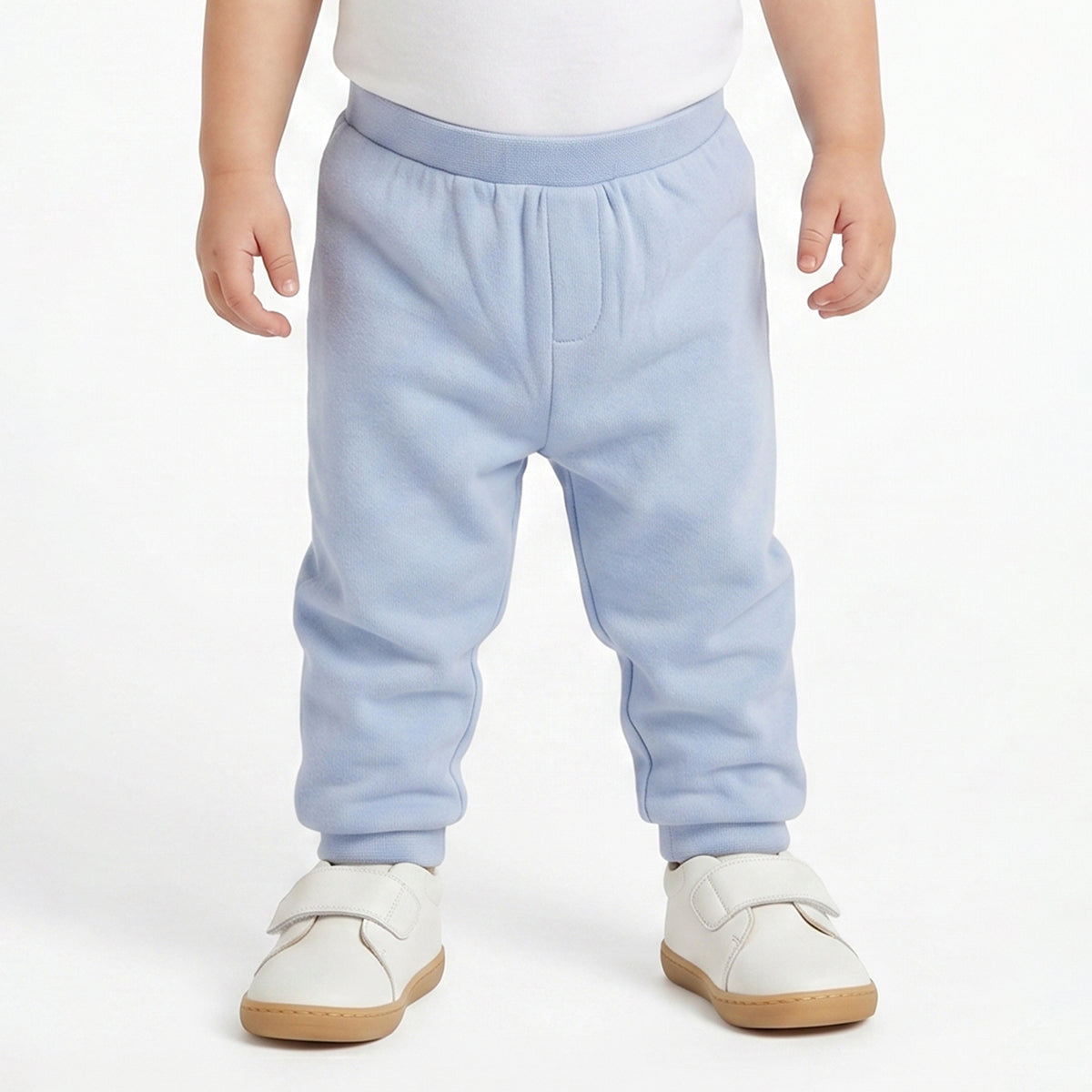 Baby Boys Sky Blue and White Cotton Knit Bottom Pack of 2 Regular Fit Everyday Wear