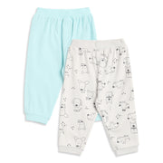 Baby Boys Mint Green and White Cotton Knit Bottom Pack of 2 Regular Fit Everyday Wear