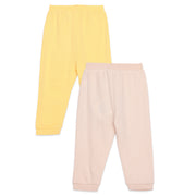 Baby Boys Yellow and Beige Cotton Jogger Pack of 2 Regular Fit Casual Kids Pants