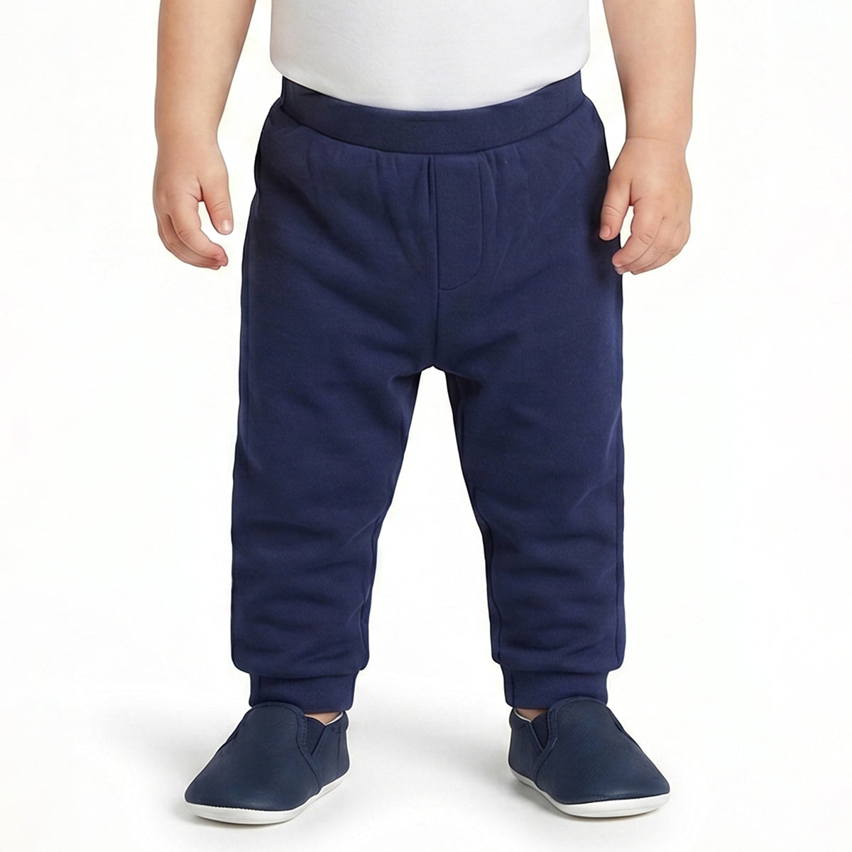 Baby Boys Navy Blue and White Cotton Knit Bottom Pack of 2 Regular Fit Everyday Wear