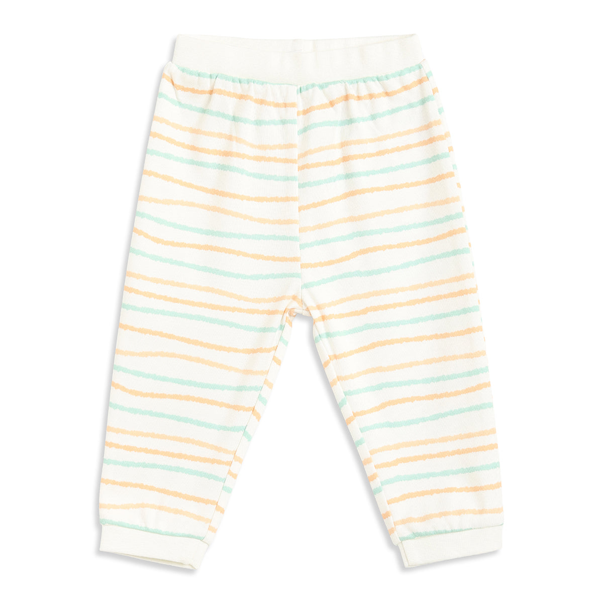 Baby Boys Peach and White Cotton Knit Bottom Pack of 2 Regular Fit Everyday Wear
