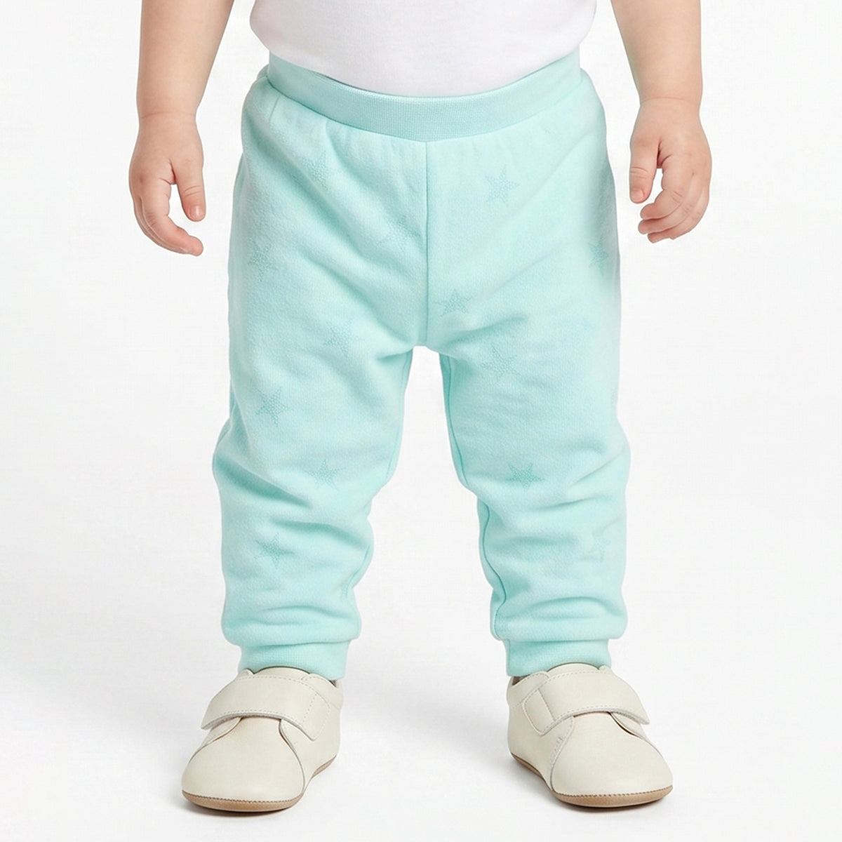 Baby Boys Yellow and Aqua Blue Cotton Knit Bottom Pack of 2 Regular Fit Everyday Wear