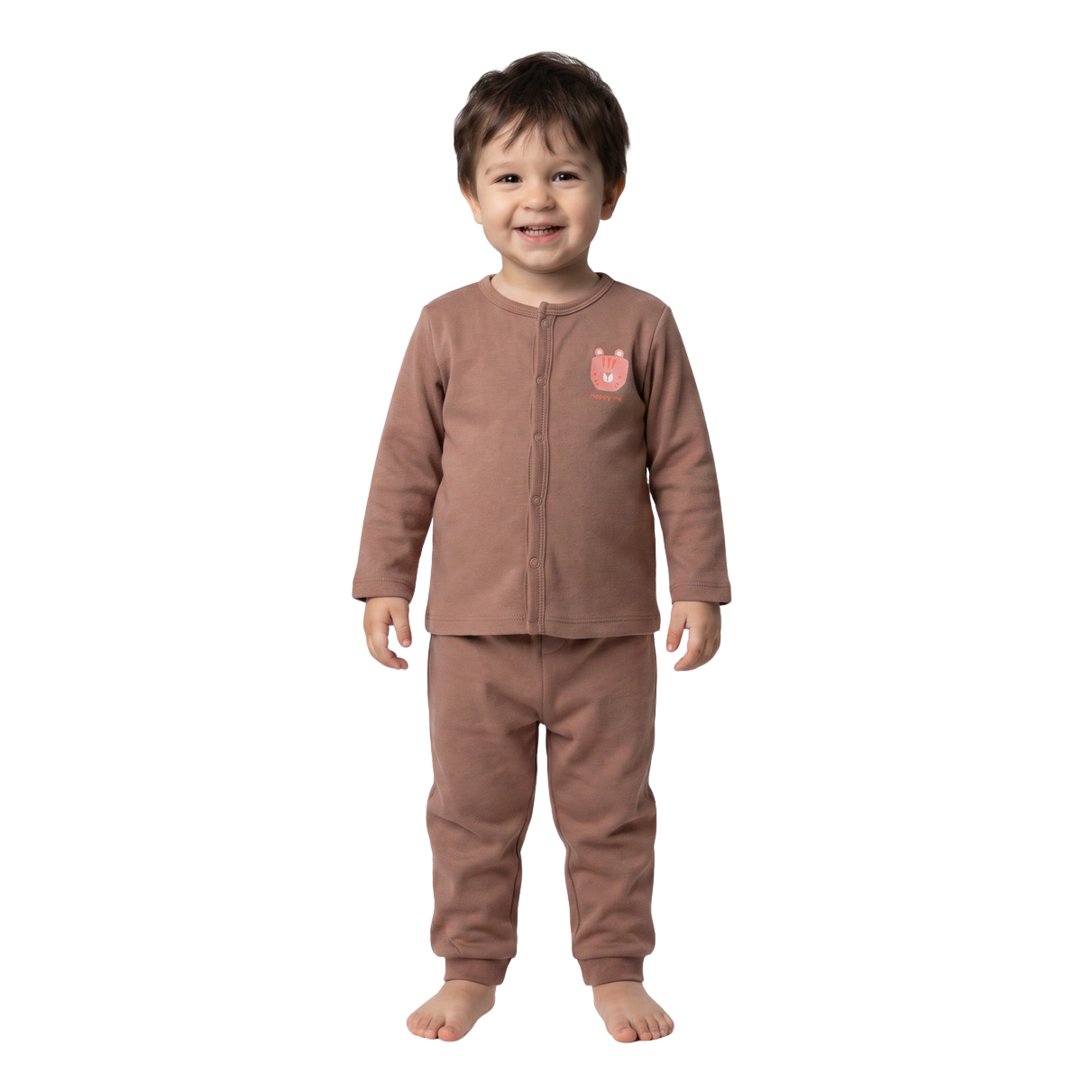 Baby Boys Brown and Off White Jogger Pants Pack of 2 Casual Kids Pants