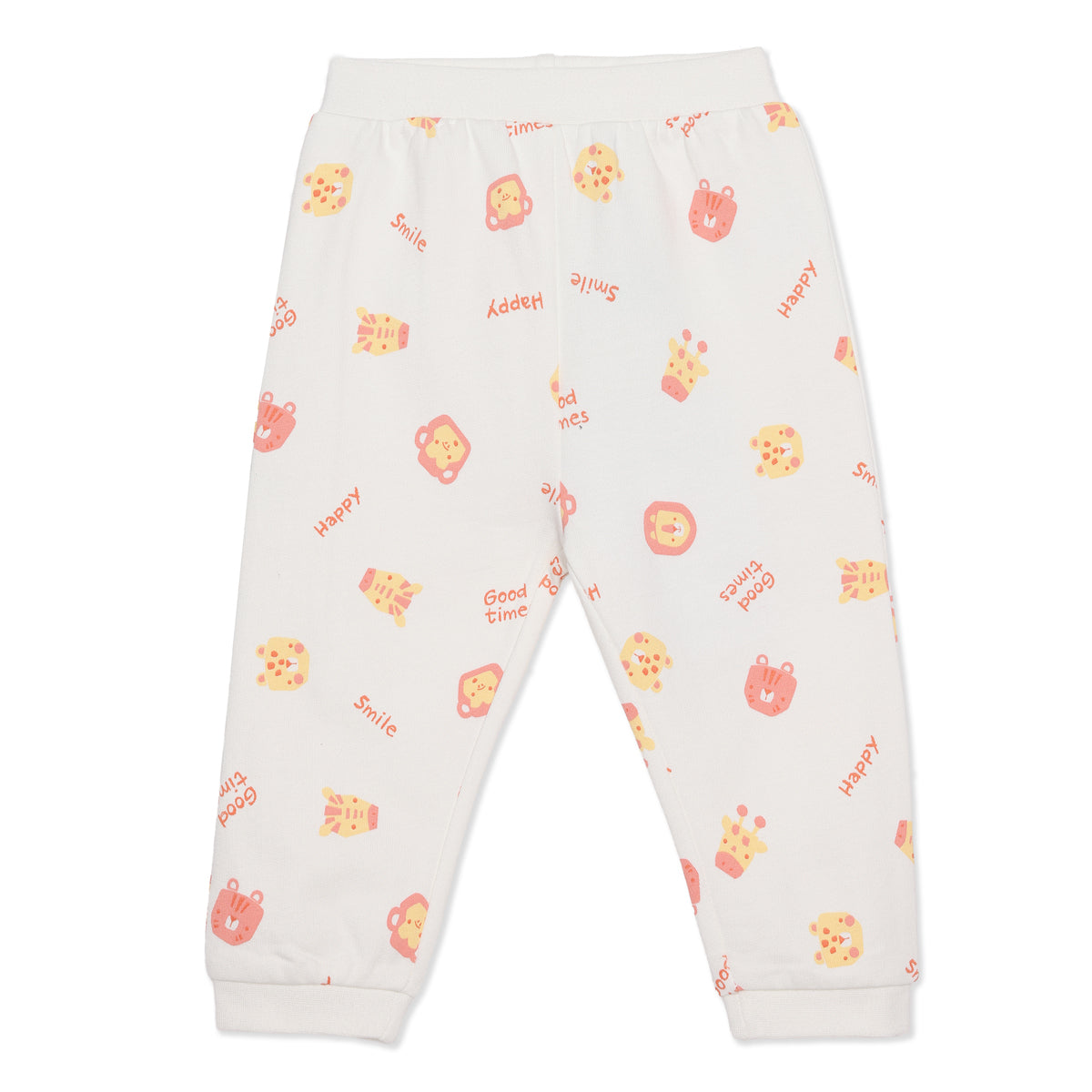 Baby Boys Brown and Off-White Cotton Jogger Pants Pack of 2 Regular Fit Casual Kids Pants