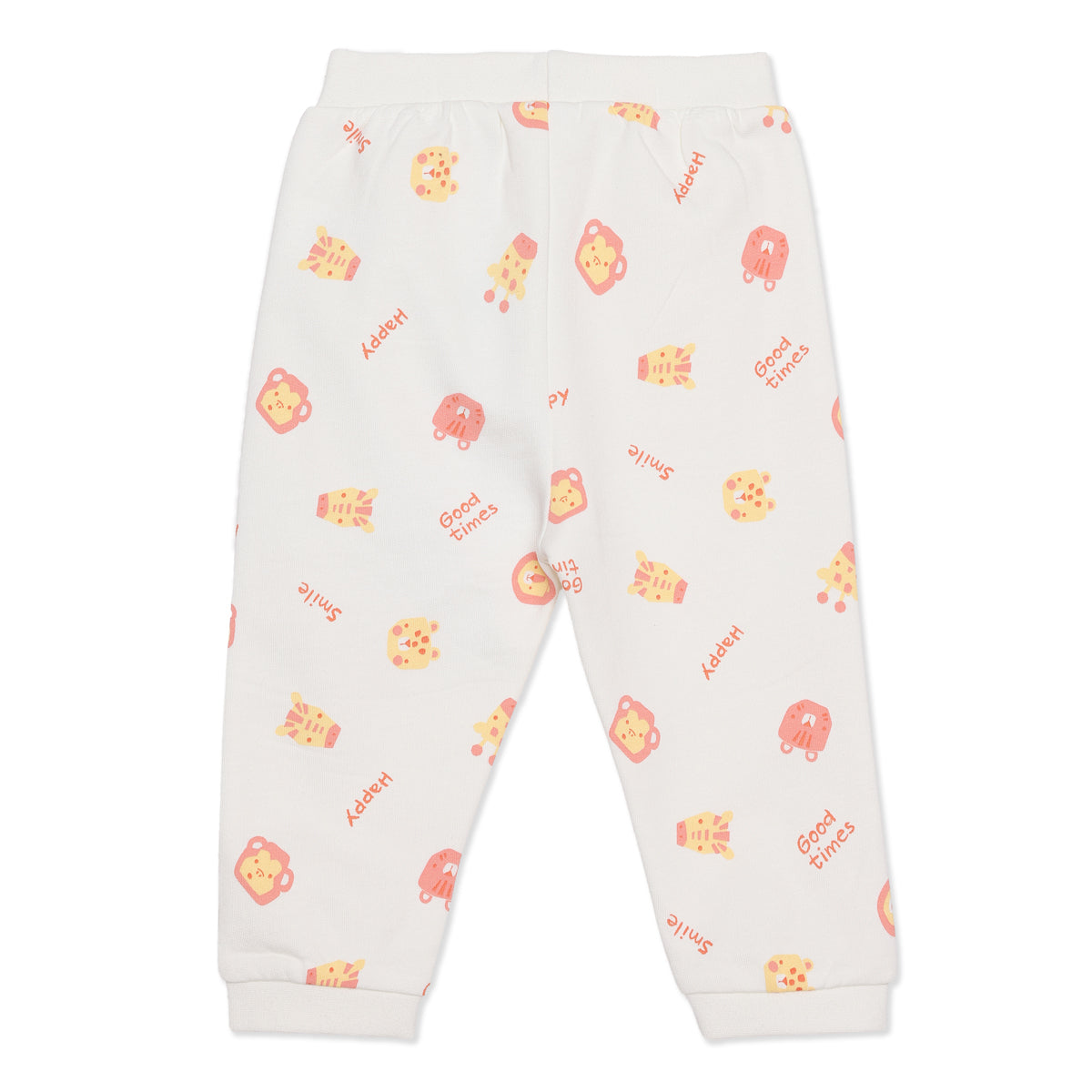 Baby Boys Brown and Off-White Cotton Jogger Pants Pack of 2 Regular Fit Casual Kids Pants