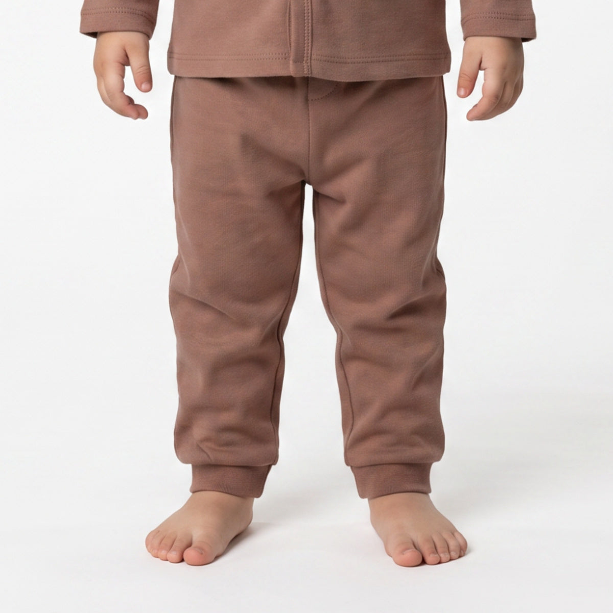 Baby Boys Brown and Off-White Cotton Jogger Pants Pack of 2 Regular Fit Casual Kids Pants